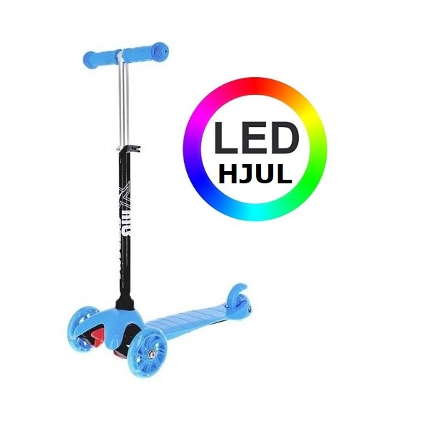 NILS Trehjulet Løbehjul LED hjul - Blå